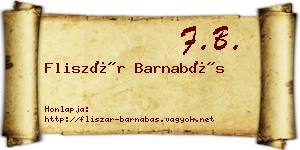 Fliszár Barnabás névjegykártya