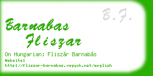 barnabas fliszar business card